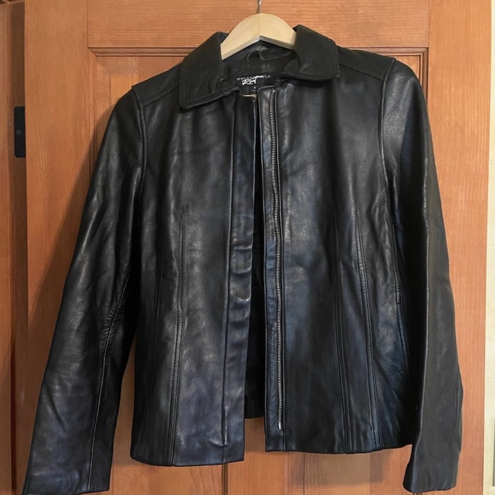 Black Rivet Leather Jacket Size M